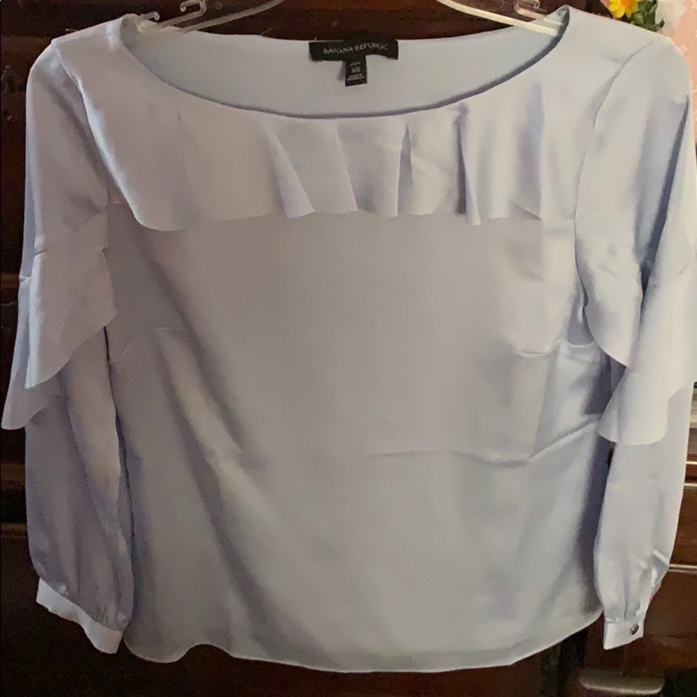 Banana Republic blue satin blouse